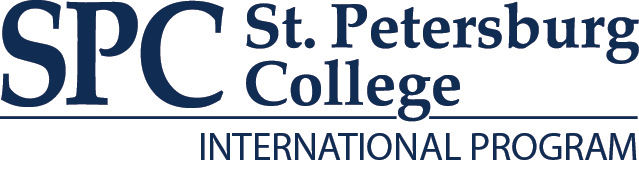 St. Petersburg College International Program logo; blue in color