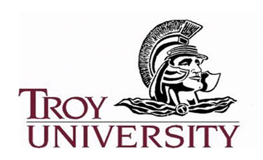 Spartan facing right with Troy University text
